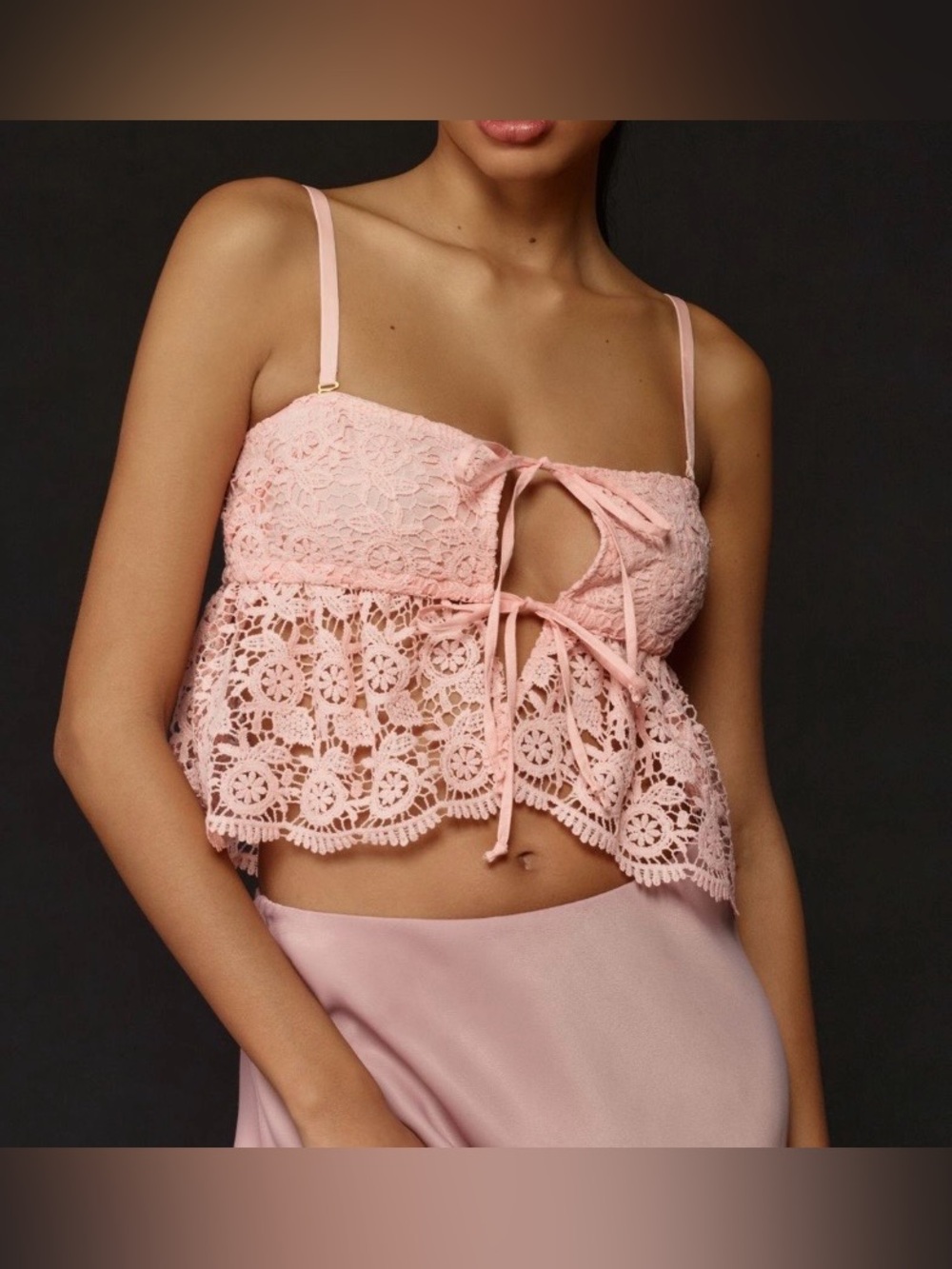 ANTHROPOLOGIE Strapless Crotchet Lace Top